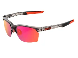 100% Sportcoupe - Polished Translucent Crystal Smoke Performance Sunglasses - Purple Multilayer Mirror Lens