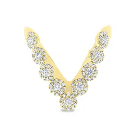 14KT GOLD 0.58 CTW DIAMOND "V" RING