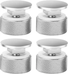 4 Pack Aluminum Alloy Welding Helmet Fasteners with Non-Slip Silicone Washer - Durable Pipeliner Replacement Parts (Silver)