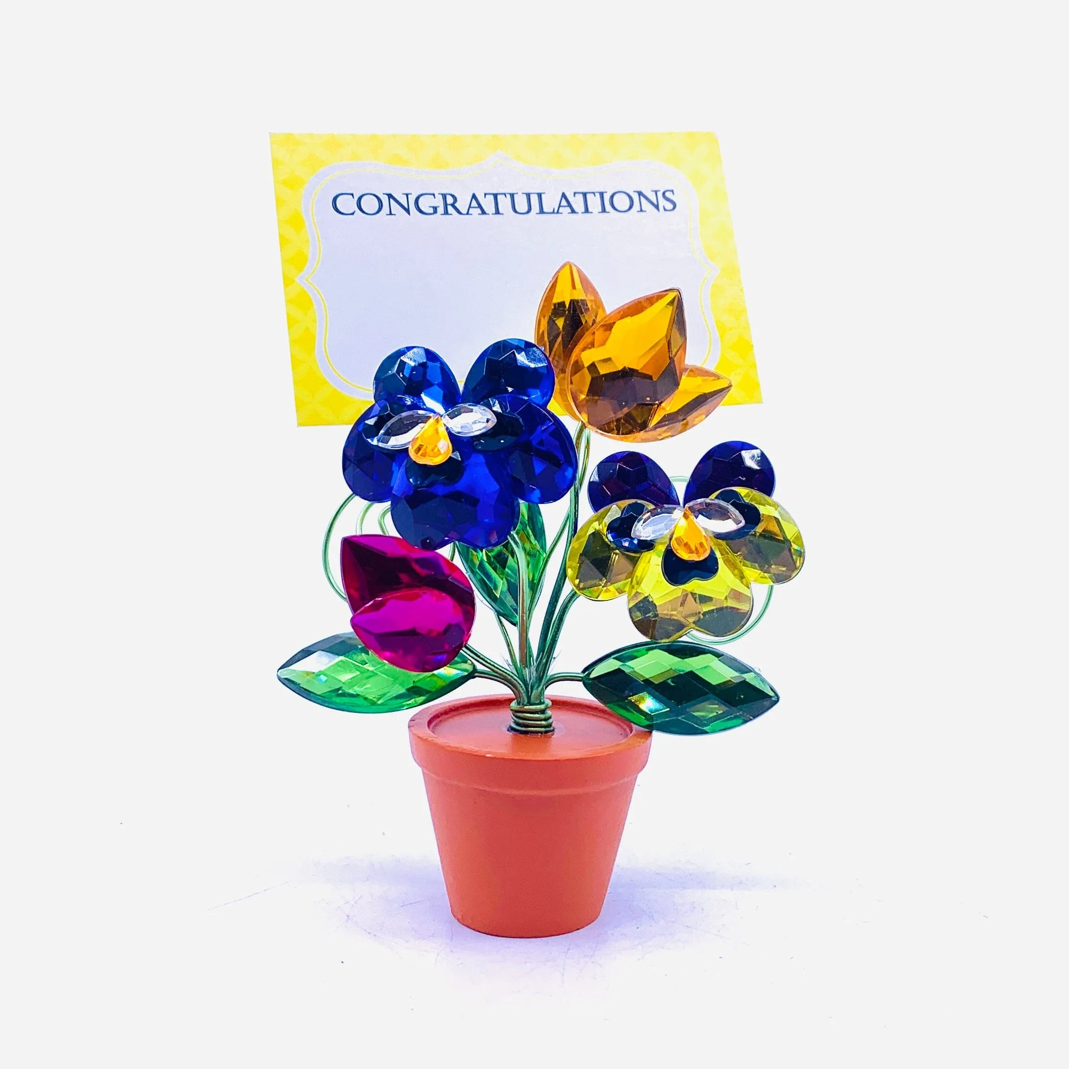 Acrylic Bouquet 9, Garden Posy Pot Blue