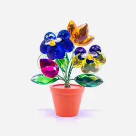 Acrylic Bouquet 9, Garden Posy Pot Blue