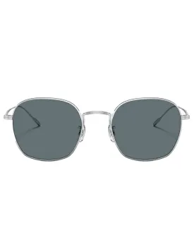 Ades Brushed Silver Polar Blue Lens Sunglasses