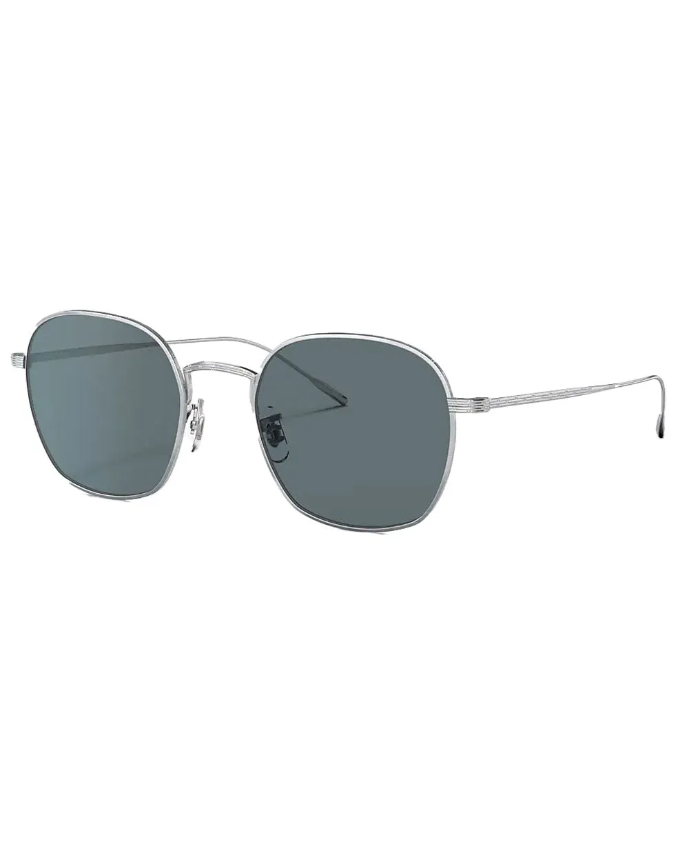 Ades Brushed Silver Polar Blue Lens Sunglasses
