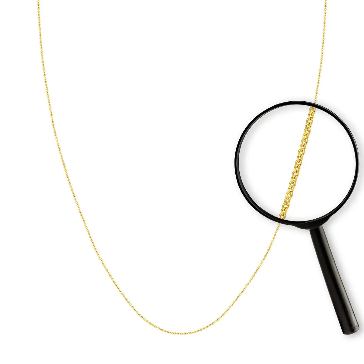 ADJUSTABLE YELLOW GOLD CABLE CHAIN NECKLACE