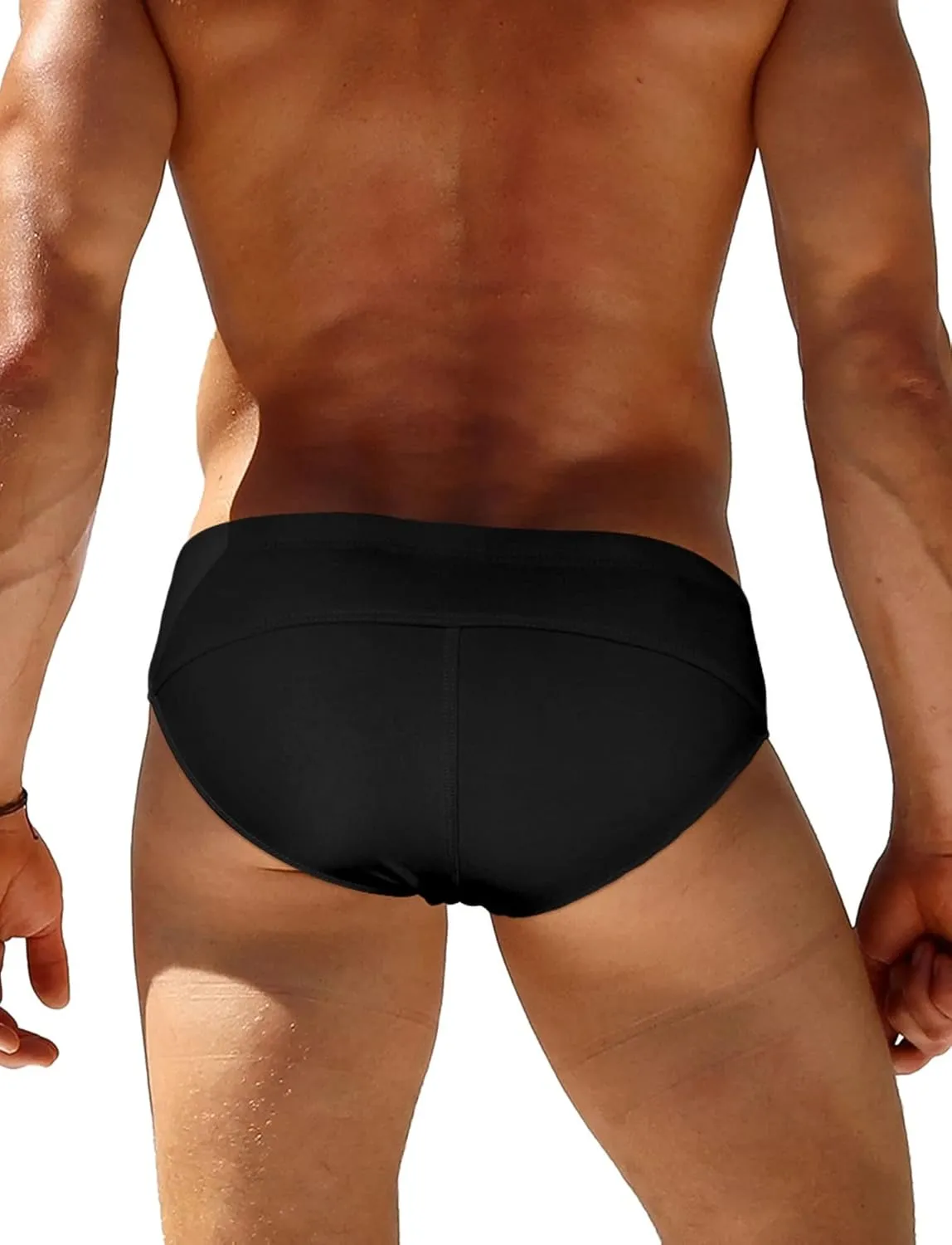 AIEOE Mens Swim Briefs Low Rise Quick Dry Swimsuit Athletic Training Swimwear Hook and Eye