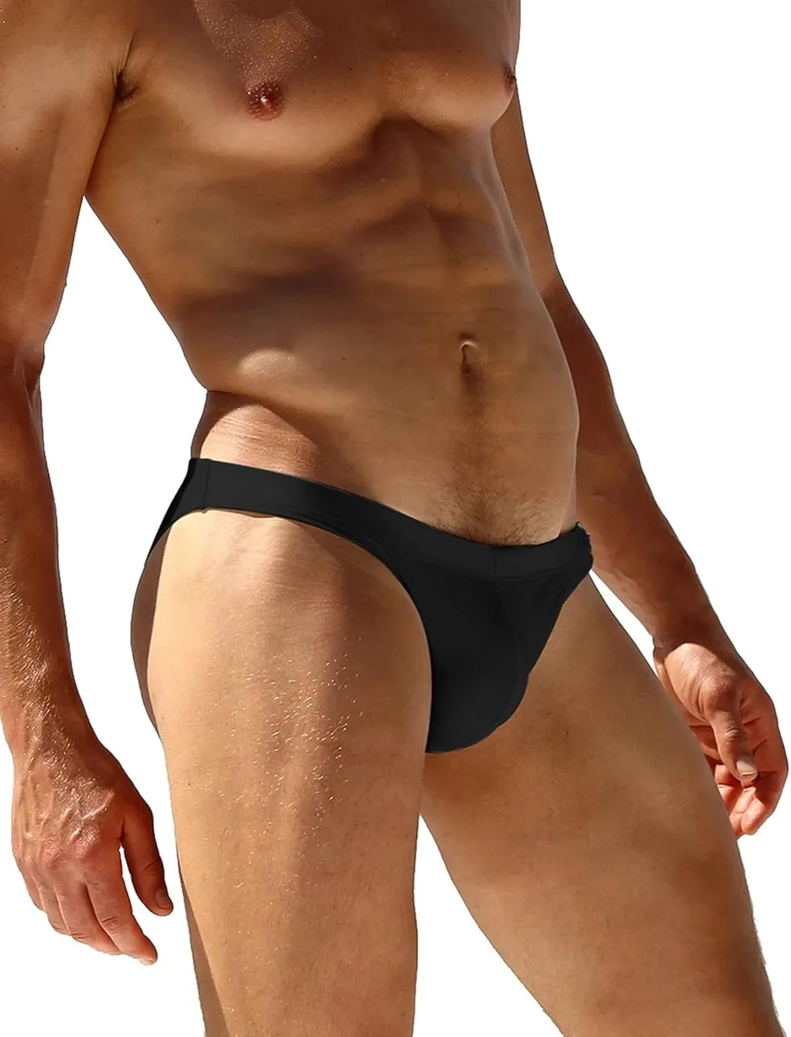 AIEOE Mens Swim Briefs Low Rise Quick Dry Swimsuit Athletic Training Swimwear Hook and Eye