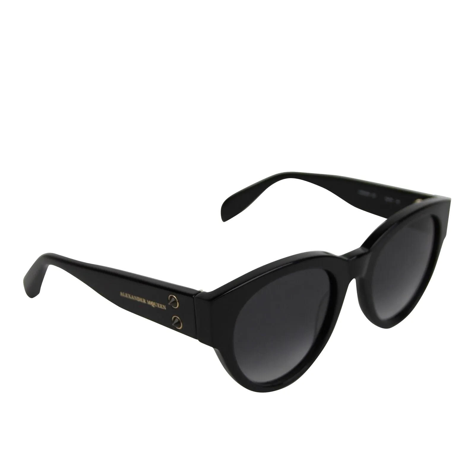 Alexander McQueen Unisex Spike Detail Black Acetate Sunglasses
