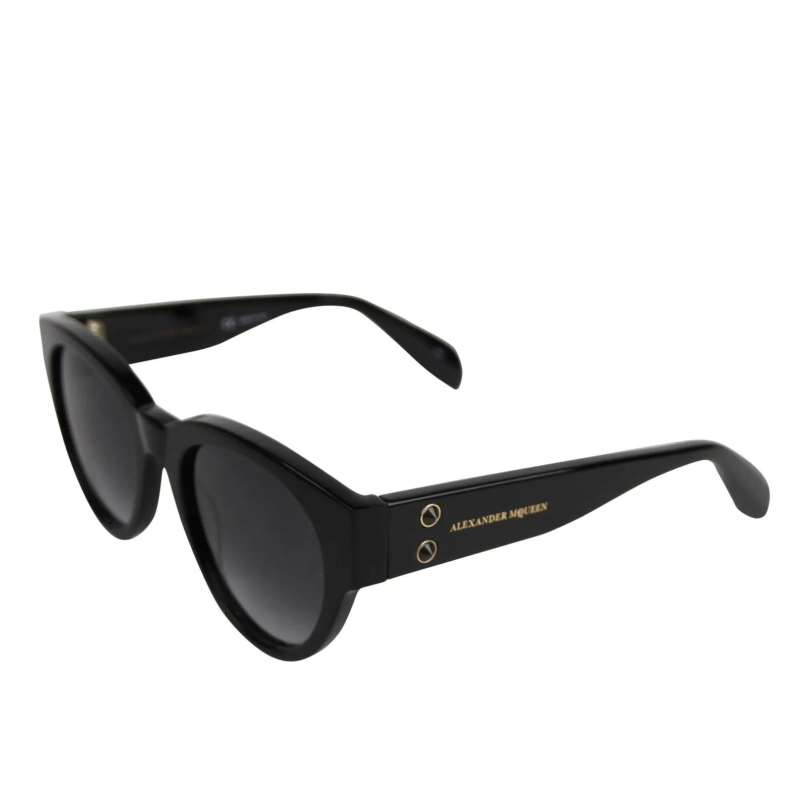 Alexander McQueen Unisex Spike Detail Black Acetate Sunglasses