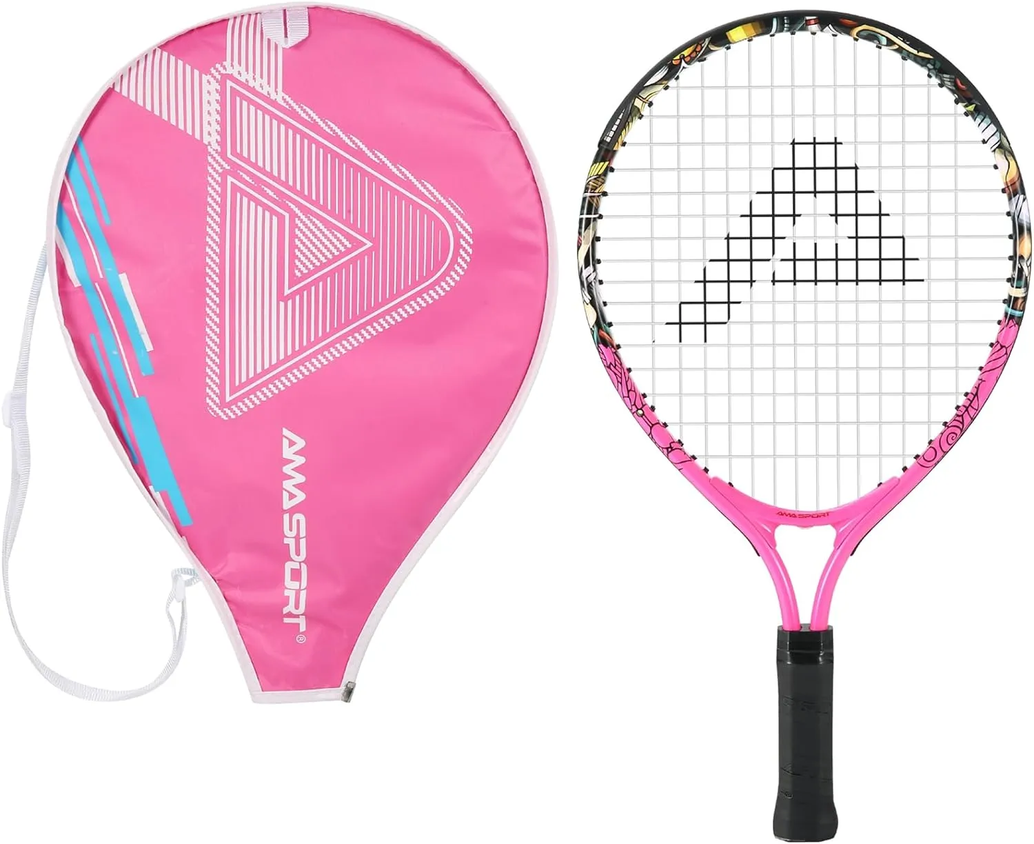 AMA SPORT Kids Tennis Racket for Junior Toddlers Starter Kit 17-25" Tennis Racquet for Girls and Boys with 420D Nylon Shoulder Strap Bag