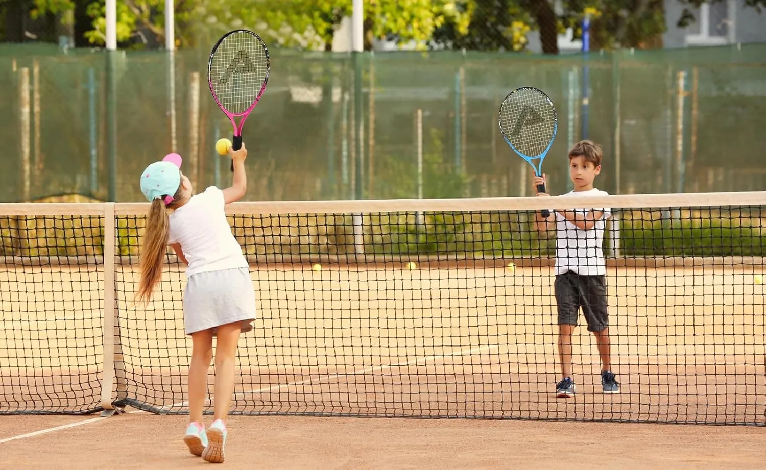 AMA SPORT Kids Tennis Racket for Junior Toddlers Starter Kit 17-25" Tennis Racquet for Girls and Boys with 420D Nylon Shoulder Strap Bag