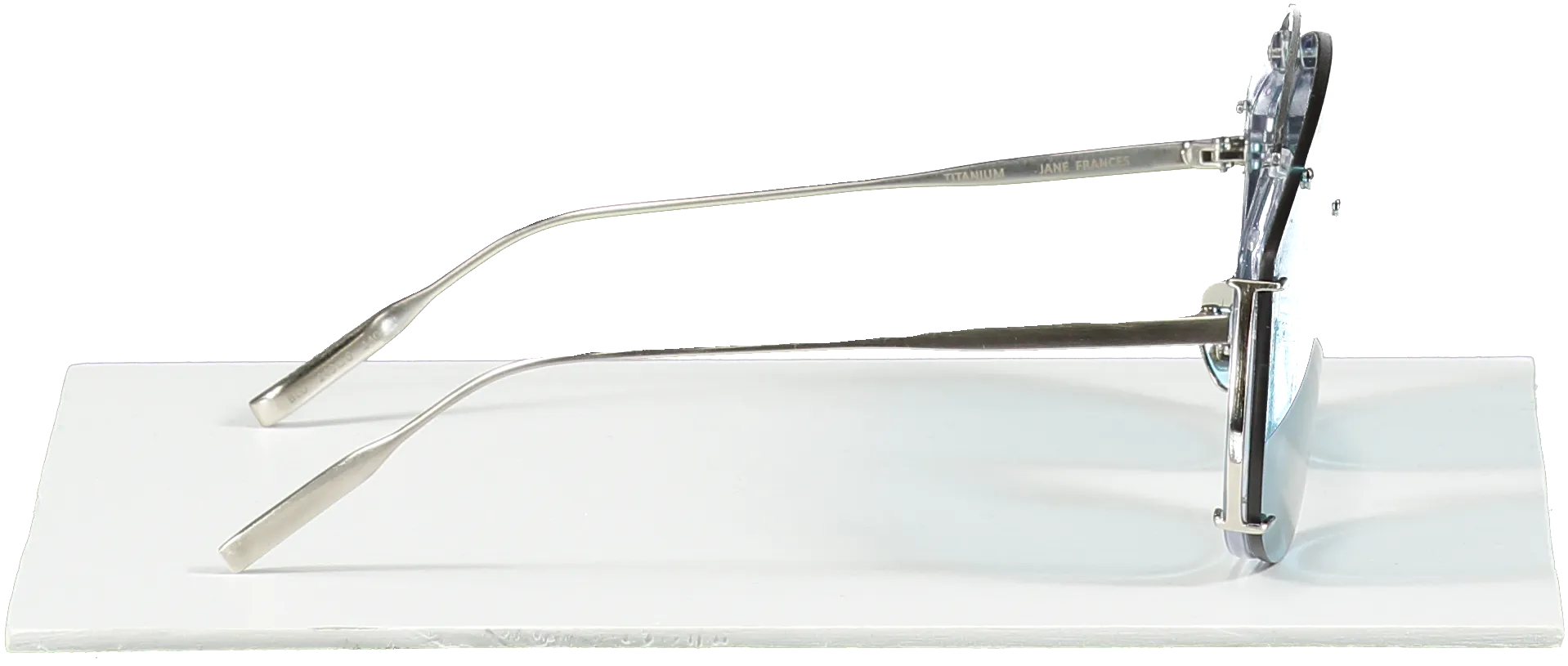 Amavii Metallic Ltd. Edition Jane Frances - Brushed Silver /blue Titanium Sunglasses
