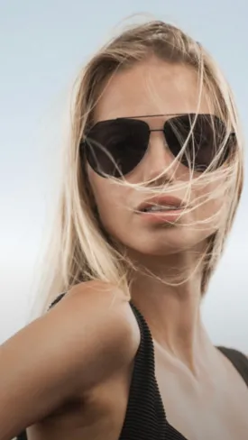 ANEA HILL Harbor Black Aviator Sunglasses