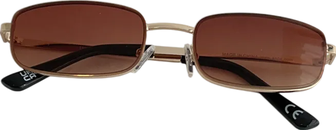 ASOS Square Metal Sunglasses With Brown Lens One Size