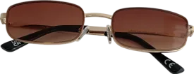 ASOS Square Metal Sunglasses With Brown Lens One Size
