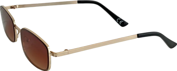 ASOS Square Metal Sunglasses With Brown Lens One Size