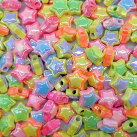 Assorted Star UV Coating Plastic Beads | Size: 17mm | Qty: 10pcs