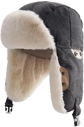 ASWER Trapper Warm Russian Trooper Hat Winter Skiing Cap Women Men Windproof