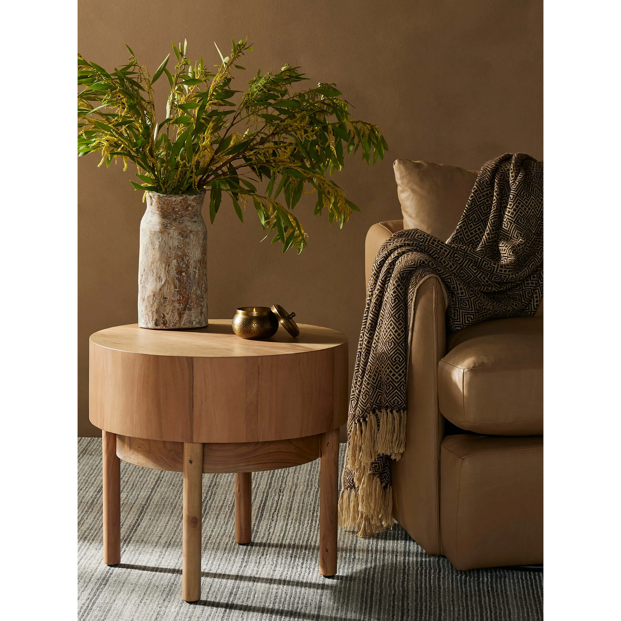 Atmore End Table, Amber Oak