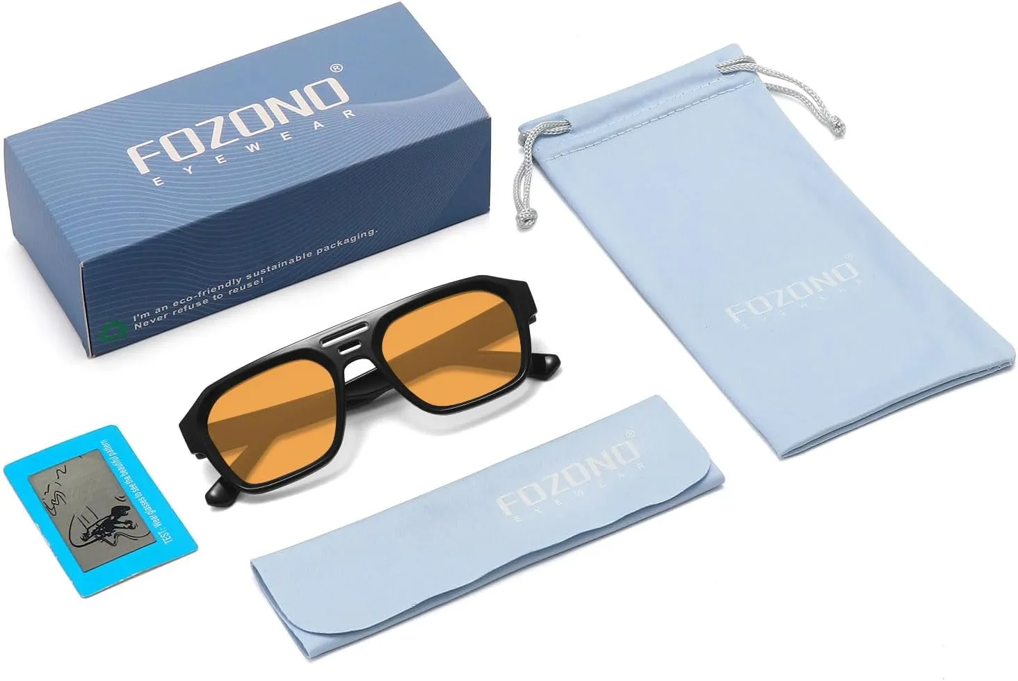 Aviator Sunglasses for Women Men Trendy Square Retro Double Bridge Aviators Sunglasses FZN822