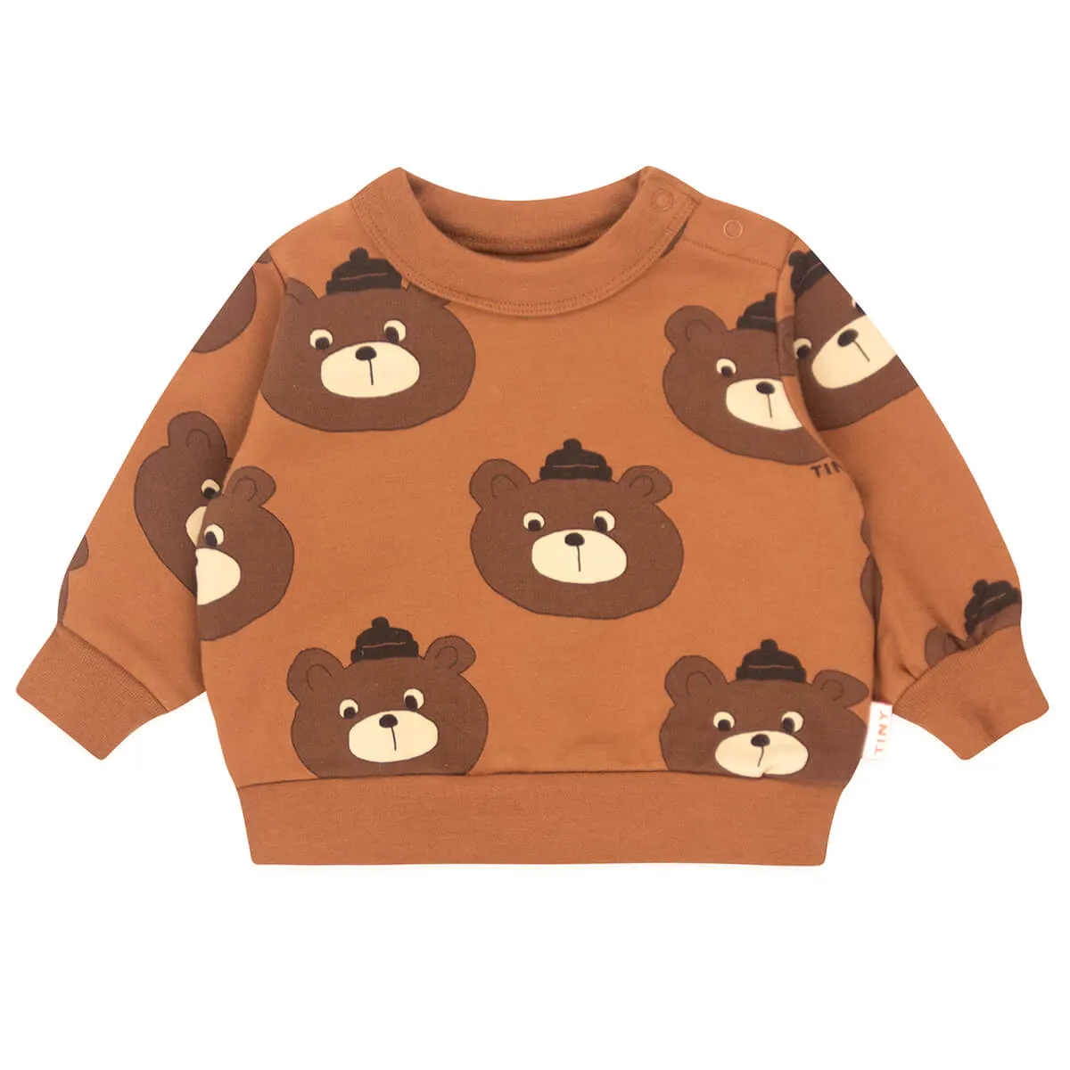 Bears Baby Sweatshirt in Brown by Tinycottons