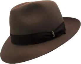 Beaver Maestoso Fedora w/Custom Beaver Hat Box (56) Brown