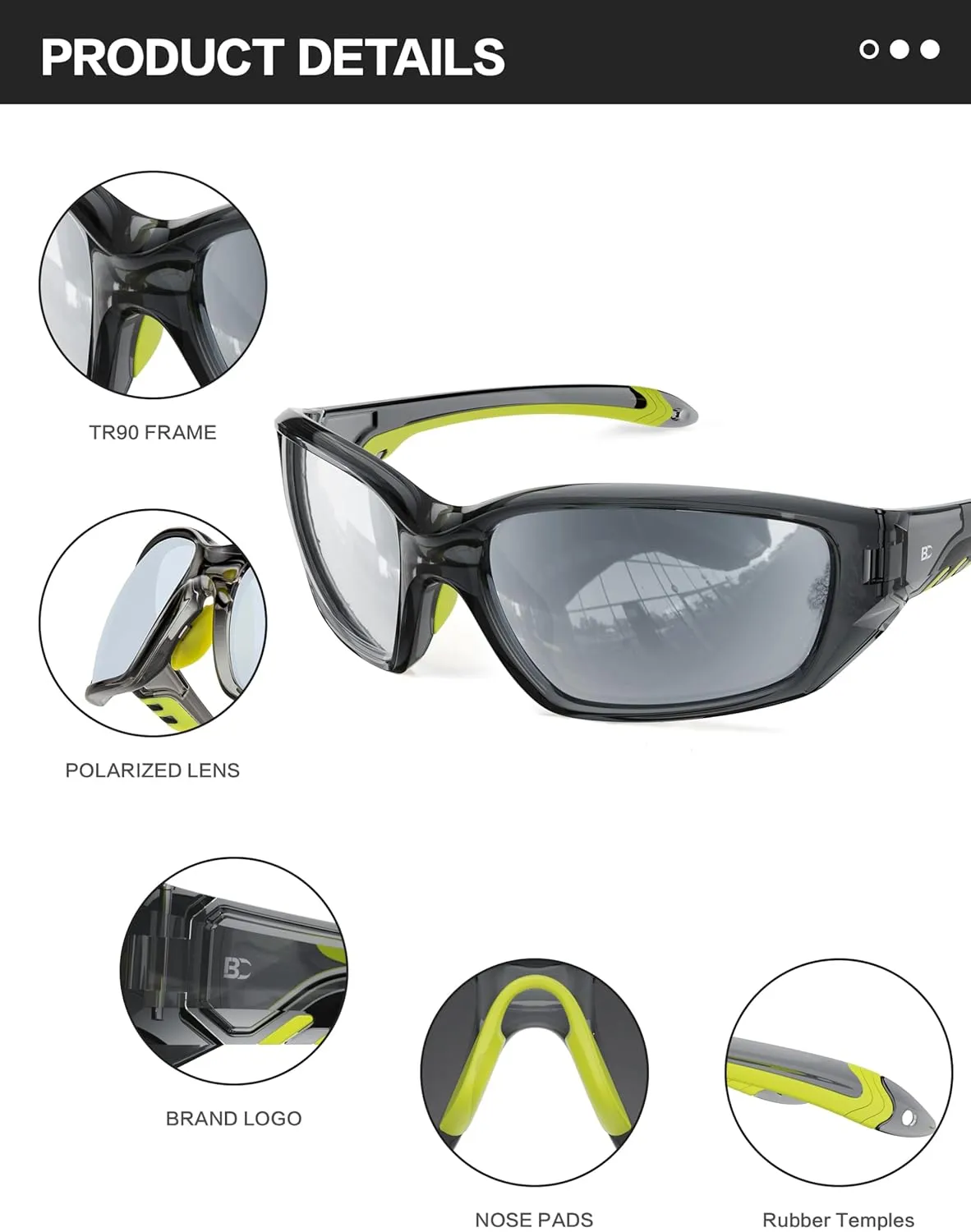 BIRCEN Sport Polarized Sunglasses for Men - Women:UV Protection Shades for Fishing Driving Cycling Running