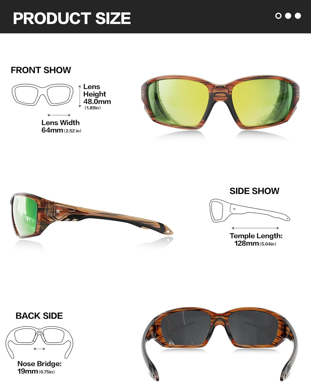 BIRCEN Sport Polarized Sunglasses for Men - Women:UV Protection Shades for Fishing Driving Cycling Running
