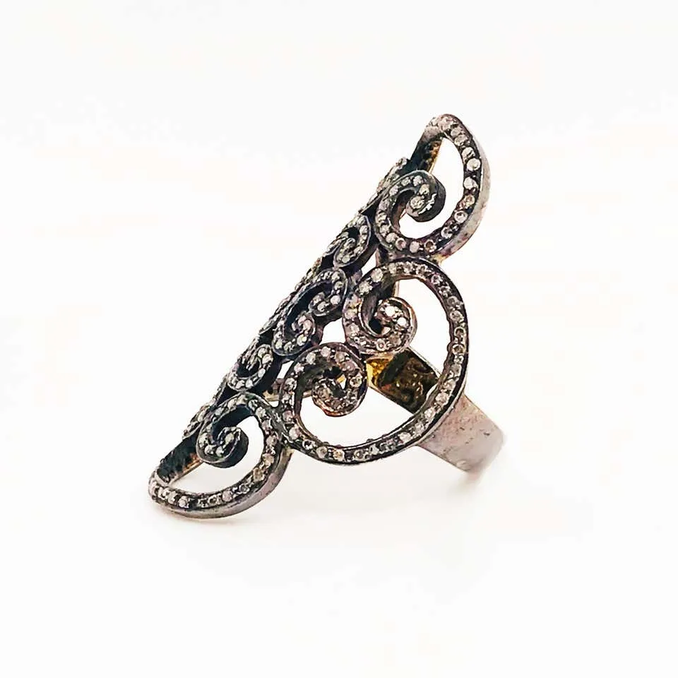 Black Diamond Lace Ring
