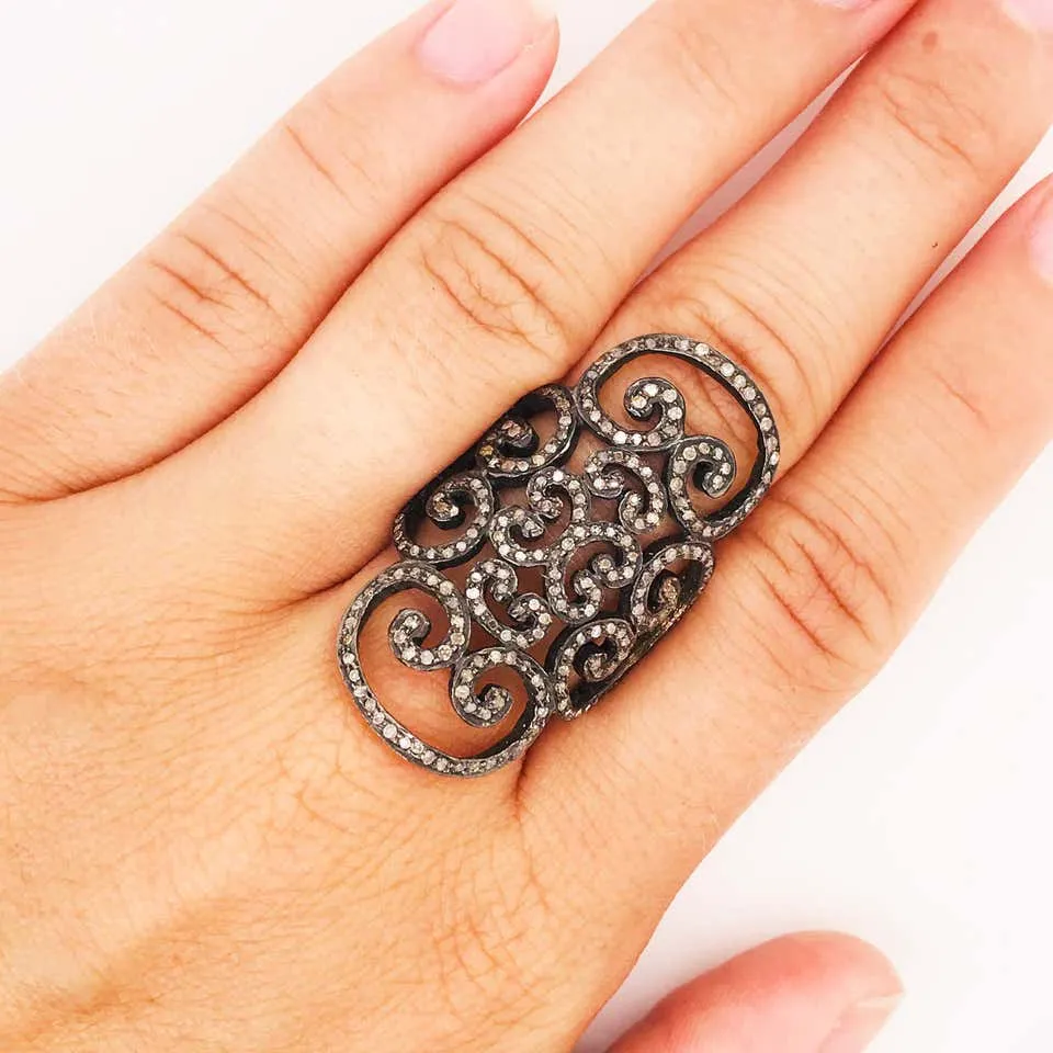 Black Diamond Lace Ring