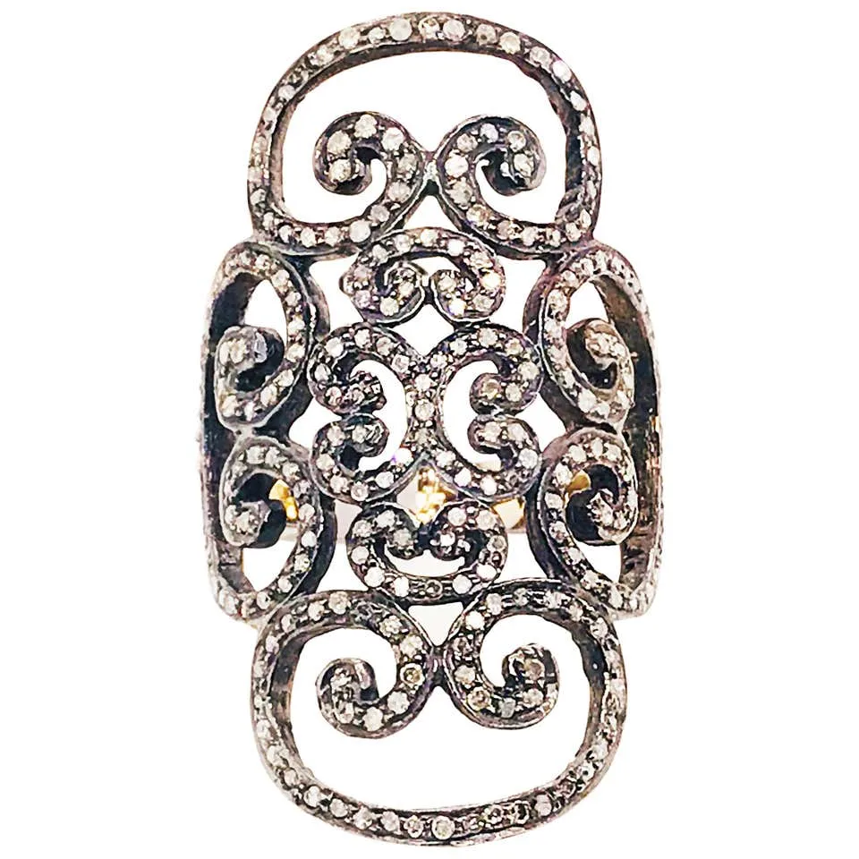 Black Diamond Lace Ring