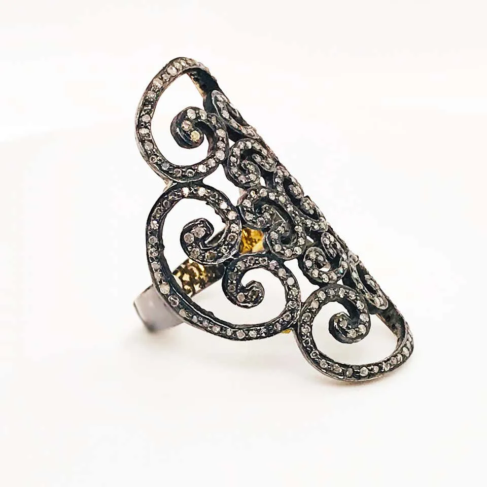 Black Diamond Lace Ring