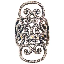 Black Diamond Lace Ring