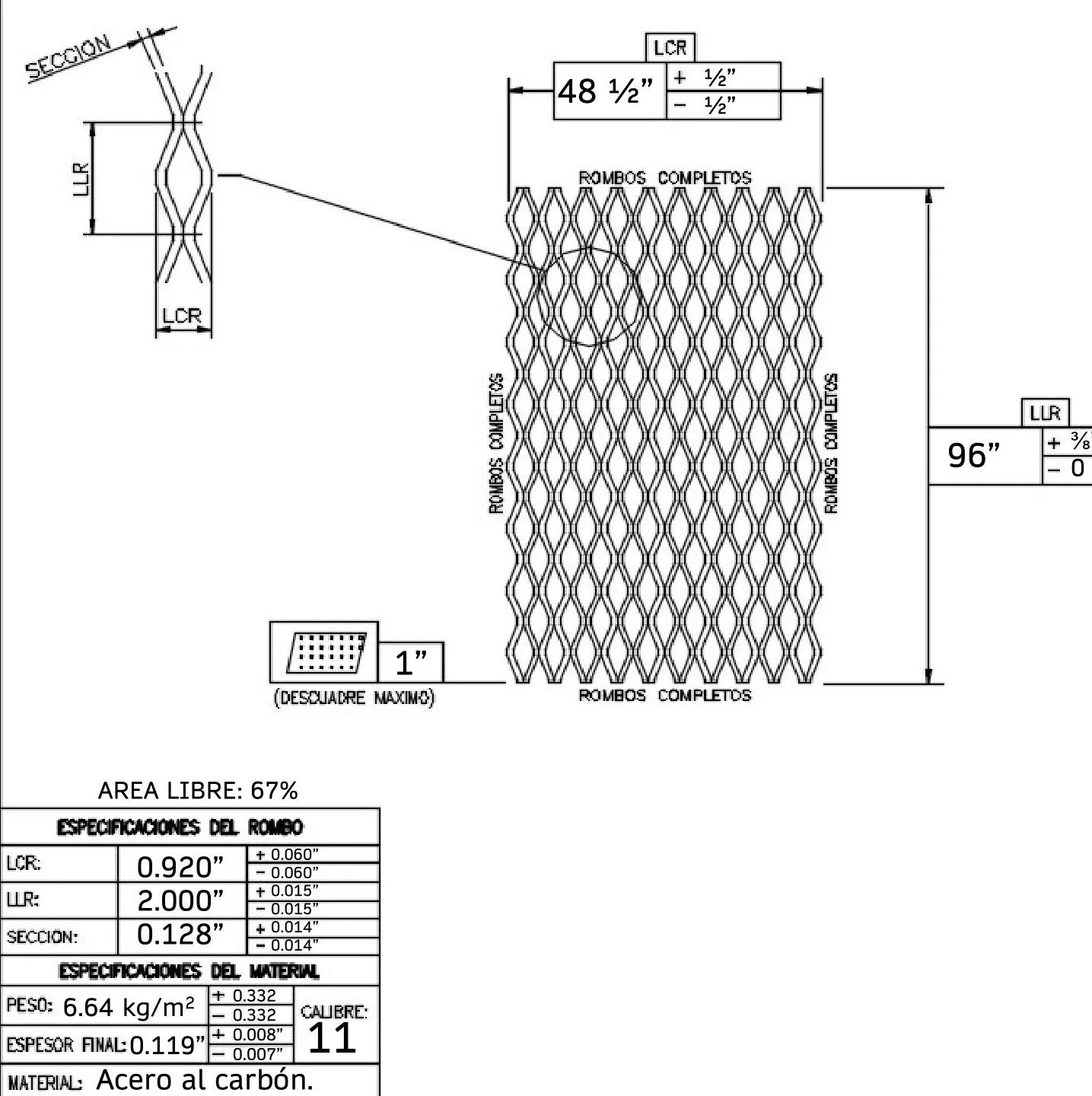 Black Steel Expanded Metal 11114