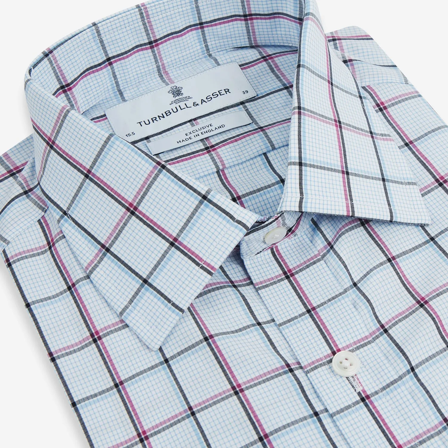 Blue and Pink Tattersall Check Mayfair Shirt