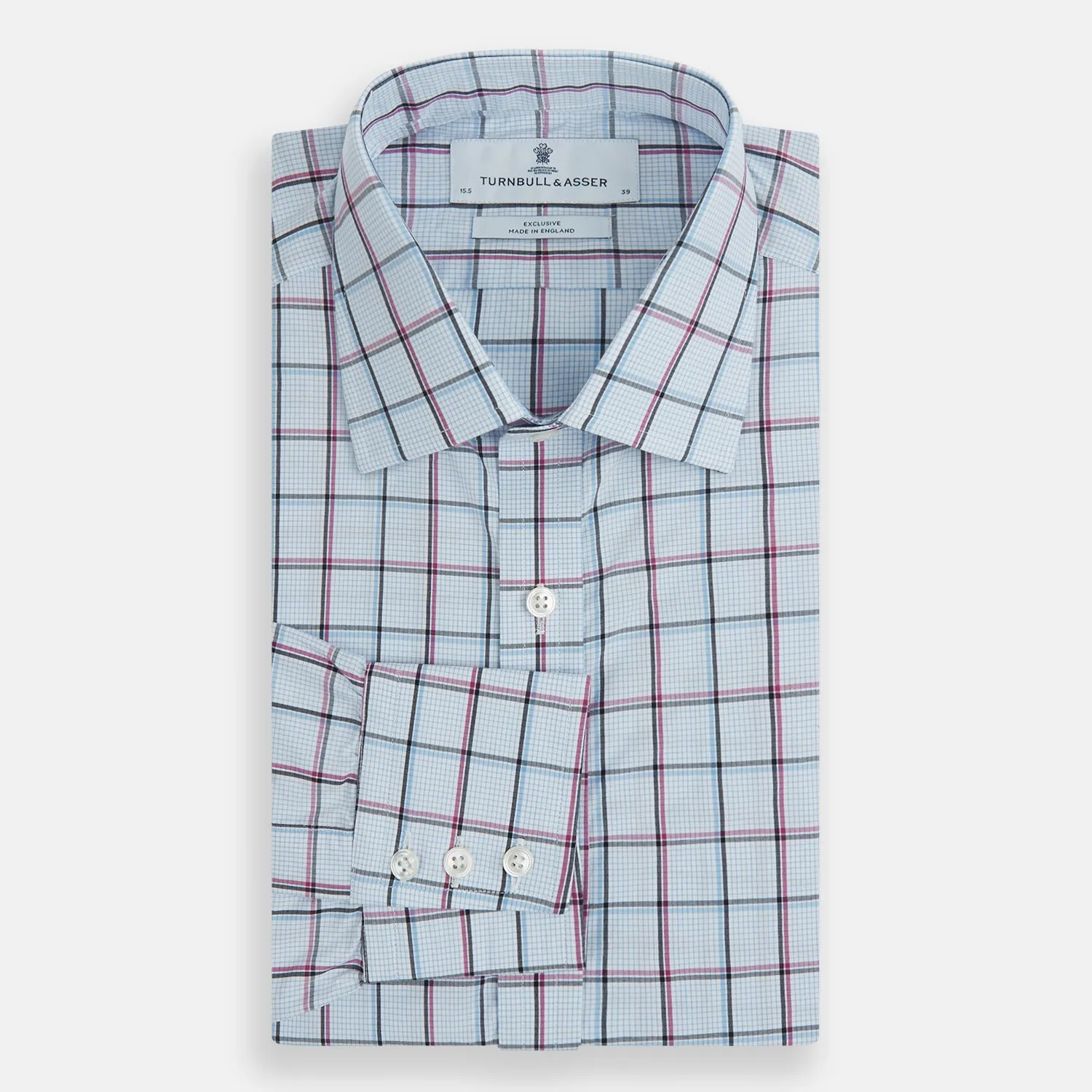 Blue and Pink Tattersall Check Mayfair Shirt