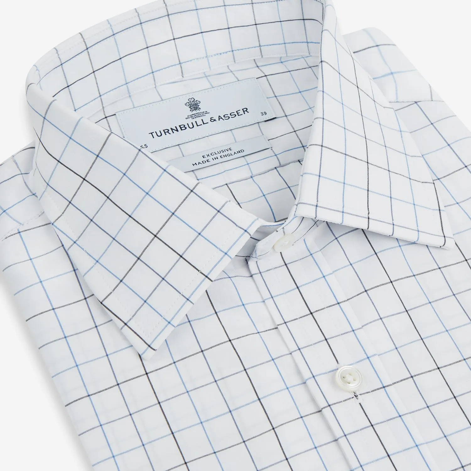 Blue Grid Check Mayfair Shirt