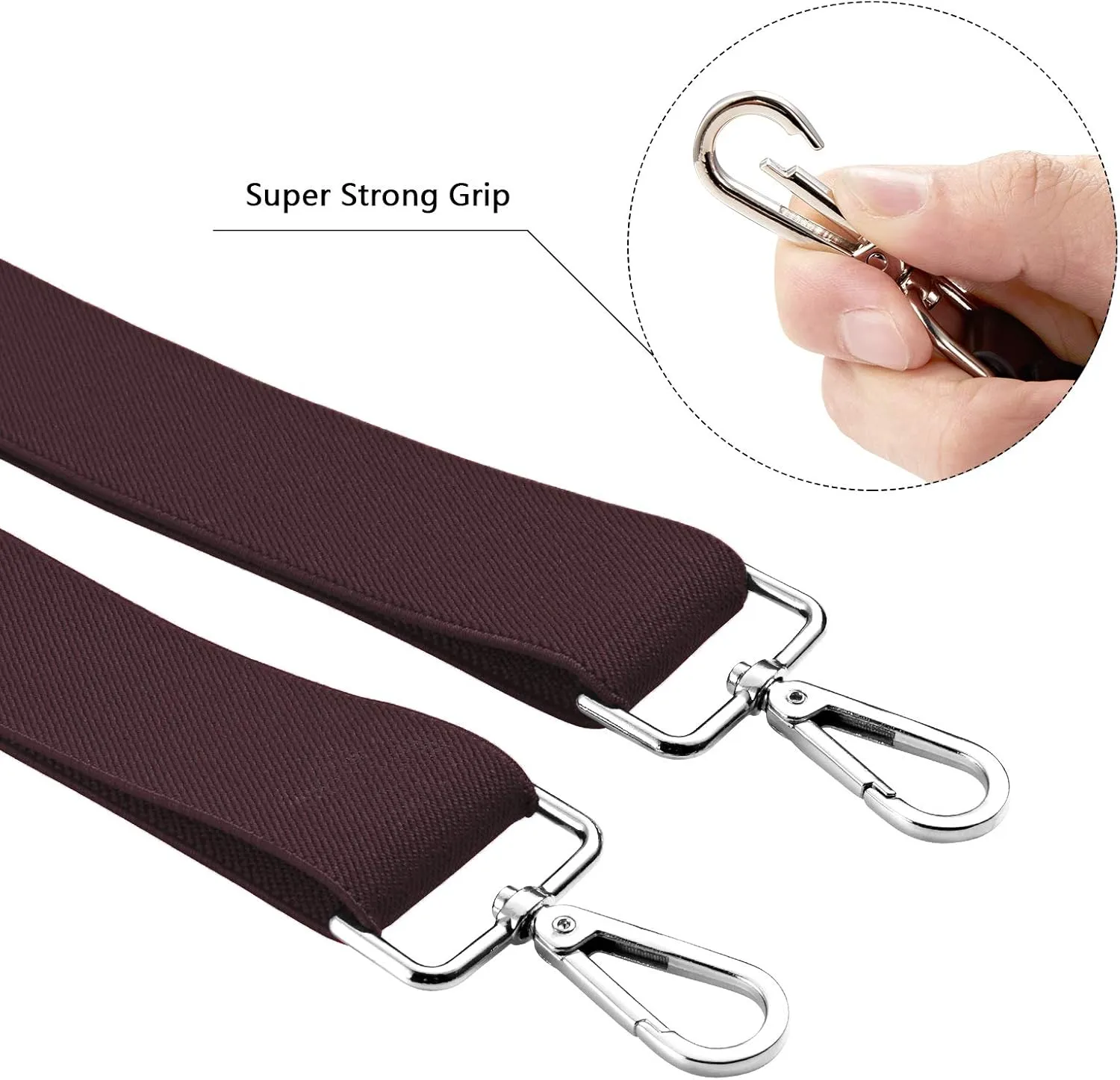 Buyless Fashion Suspenders for Men - 48" Elastic Adjustable Straps 1 1/4" - X Back with Metal Hooks