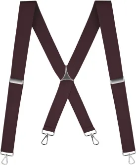 Buyless Fashion Suspenders for Men - 48" Elastic Adjustable Straps 1 1/4" - X Back with Metal Hooks