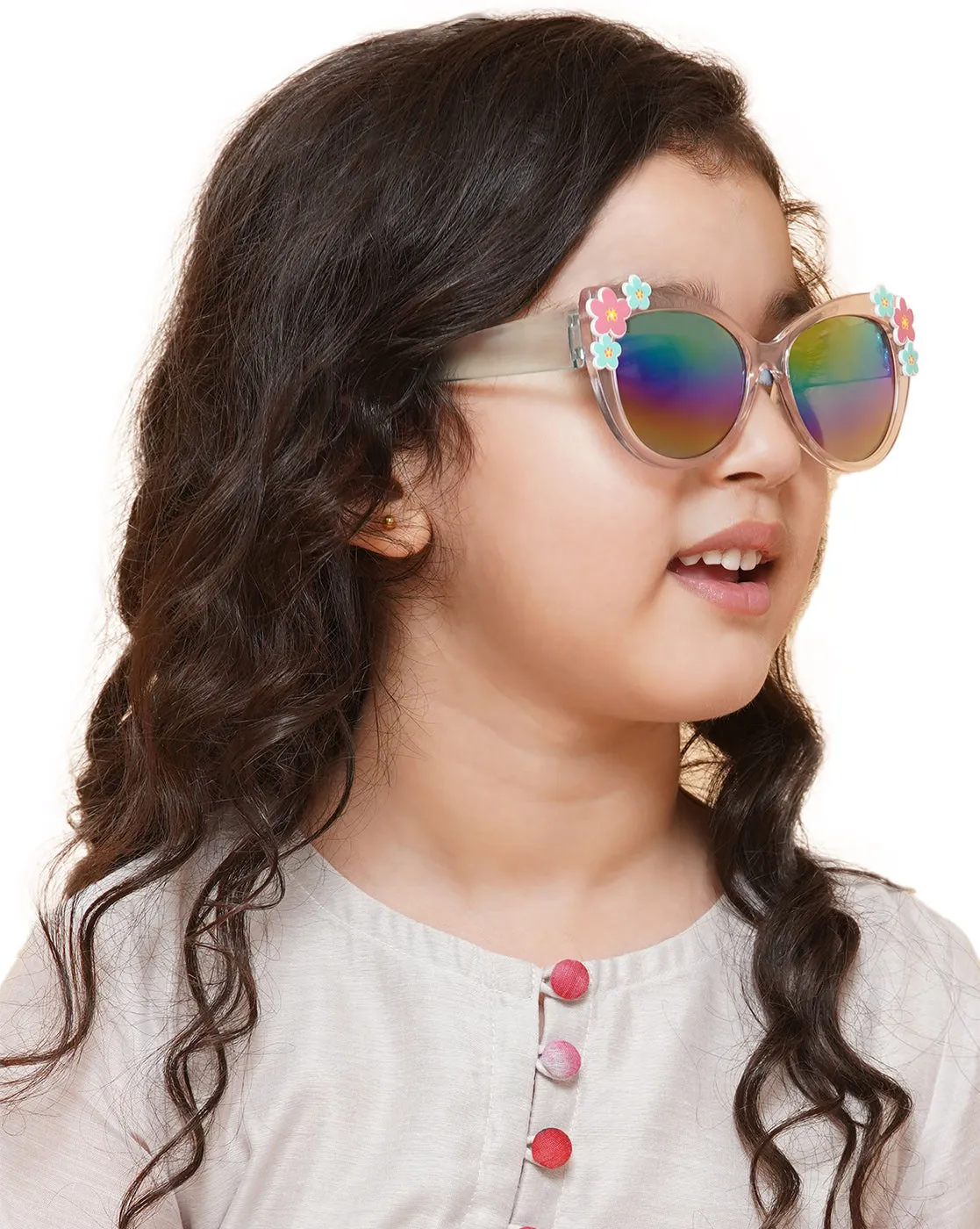 Carlton London Mirrored Lens & Purple Cateye Sunglasses For Girl