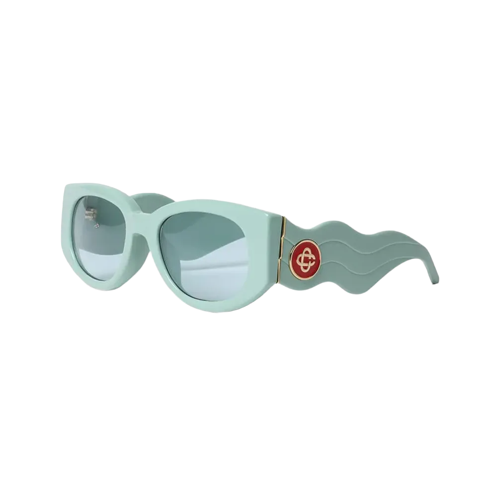 Casablanca Oval Wave Sunglasses Blue