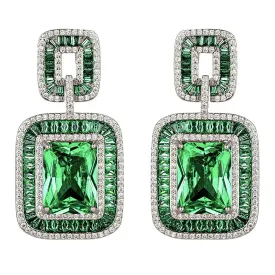 Chunky Green Dangling Earrings