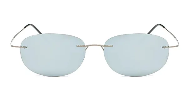 Classy Men Silver Lightweight Oval Sunglasses
