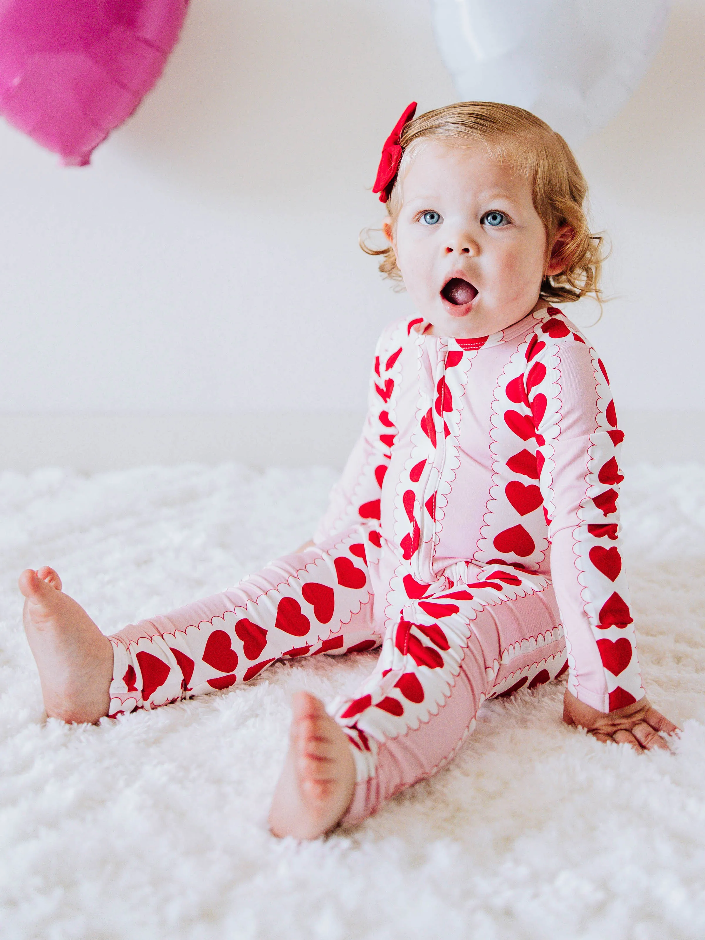 Cloud Layette - Blushing Mirrored Hearts