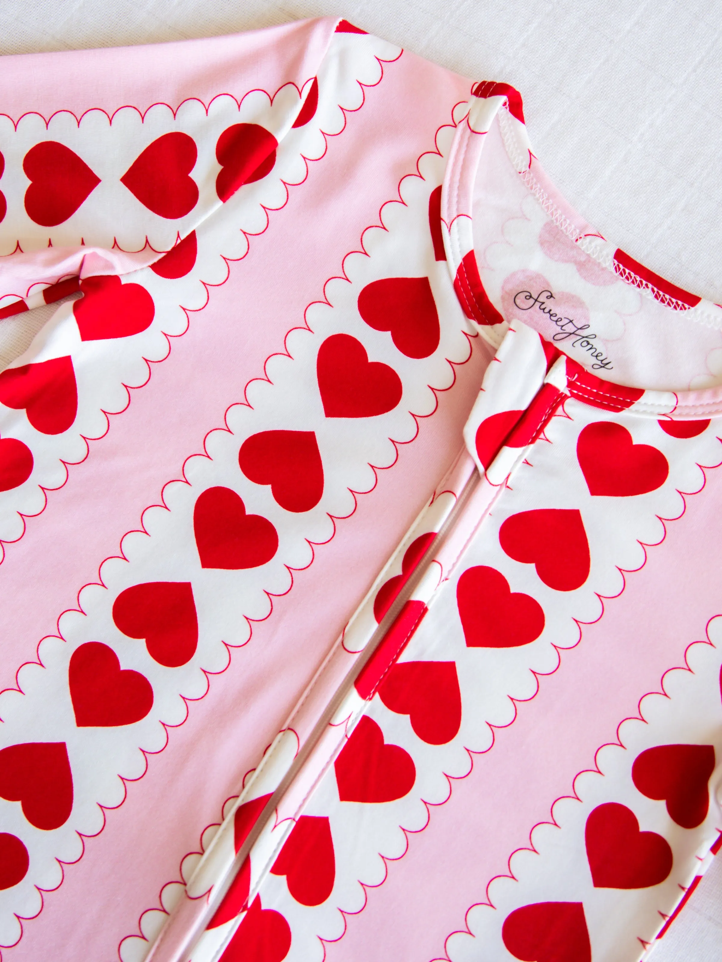 Cloud Layette - Blushing Mirrored Hearts