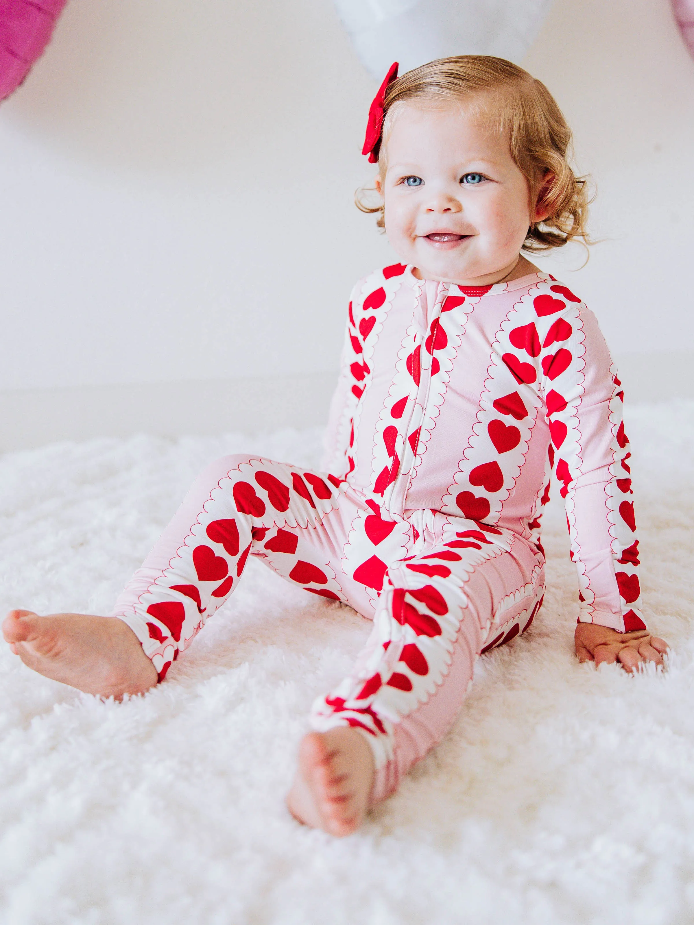 Cloud Layette - Blushing Mirrored Hearts