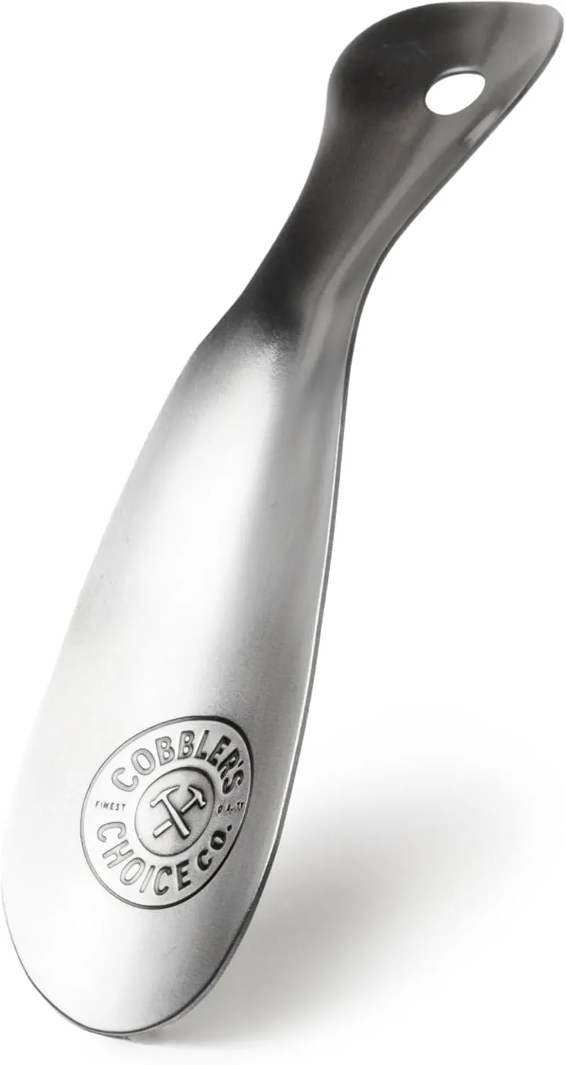 Cobbler's Choice Metal Shoe Horn - Premium Quality - Designed for Comfort & Built for Durability! (8", Pewter)