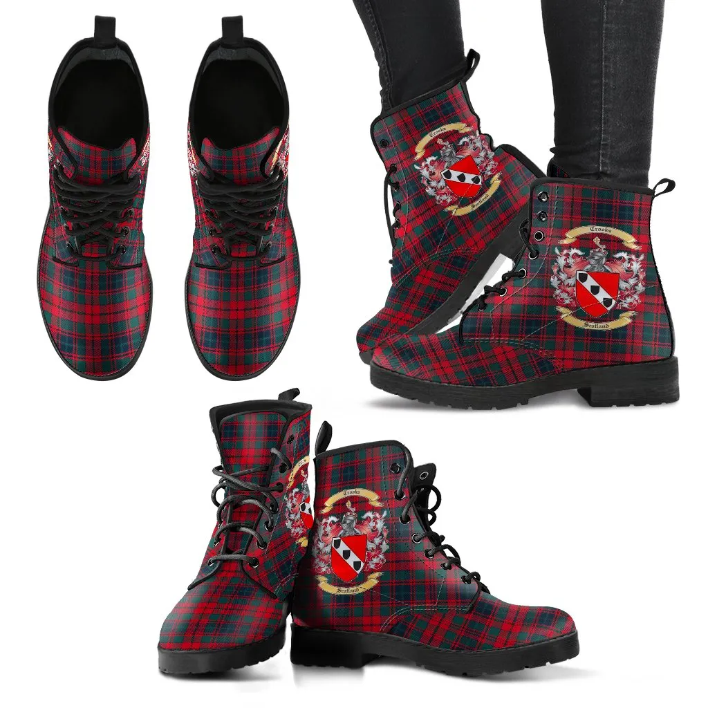 Crook Modern Tartan Clan Badge Leather Boots