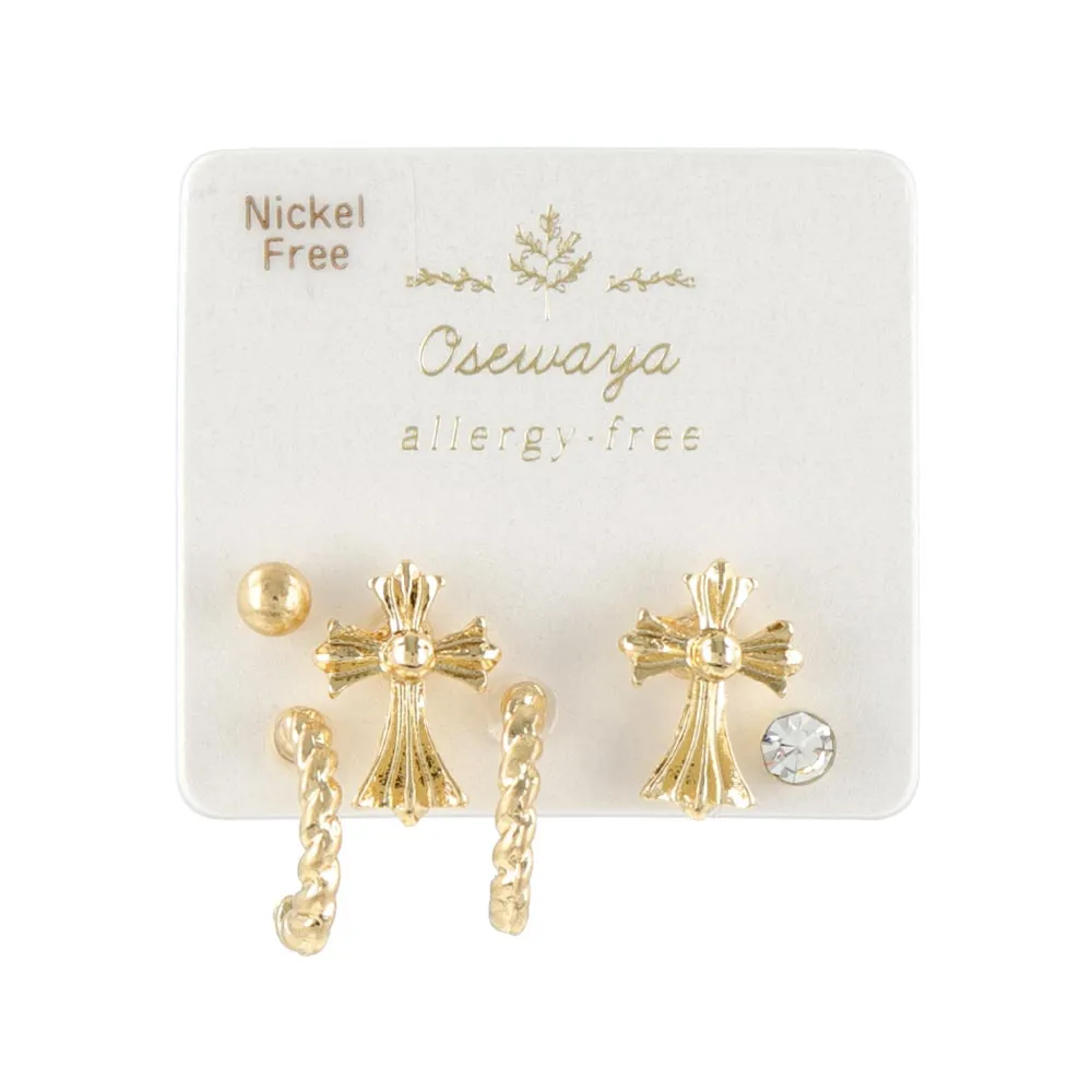 Cross Plastic Earring Set