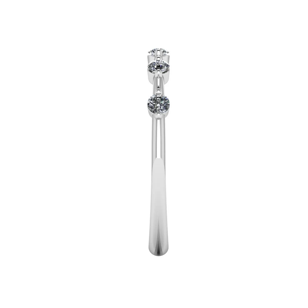 Dainty Sparkling Five 0.15 Carat Round Diamond Wedding Band PRB200