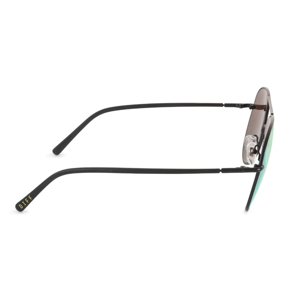 DIFF Charitable Eyewear Knox - Black Blue Mirror - Non-Polarized Sunglasses